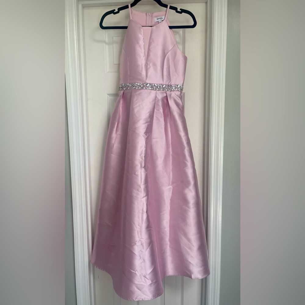 Speechless Light Pink Formal Dress with Silver Rhinestone Accents, size 16